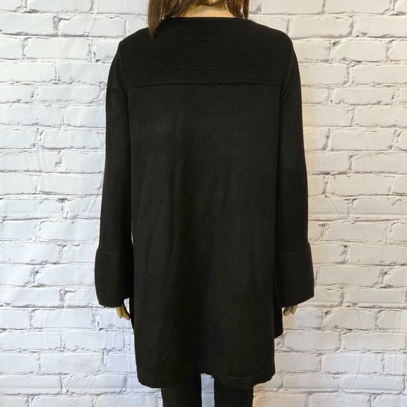 Alfani, Black long sleeve tunic sweater with zipper detail at the cuffs - Picture 8 of 11
